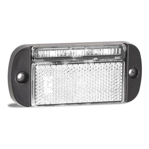 LED Autolamp 12V/24V White Rear End Outline Marker with Reflector 100x44x13