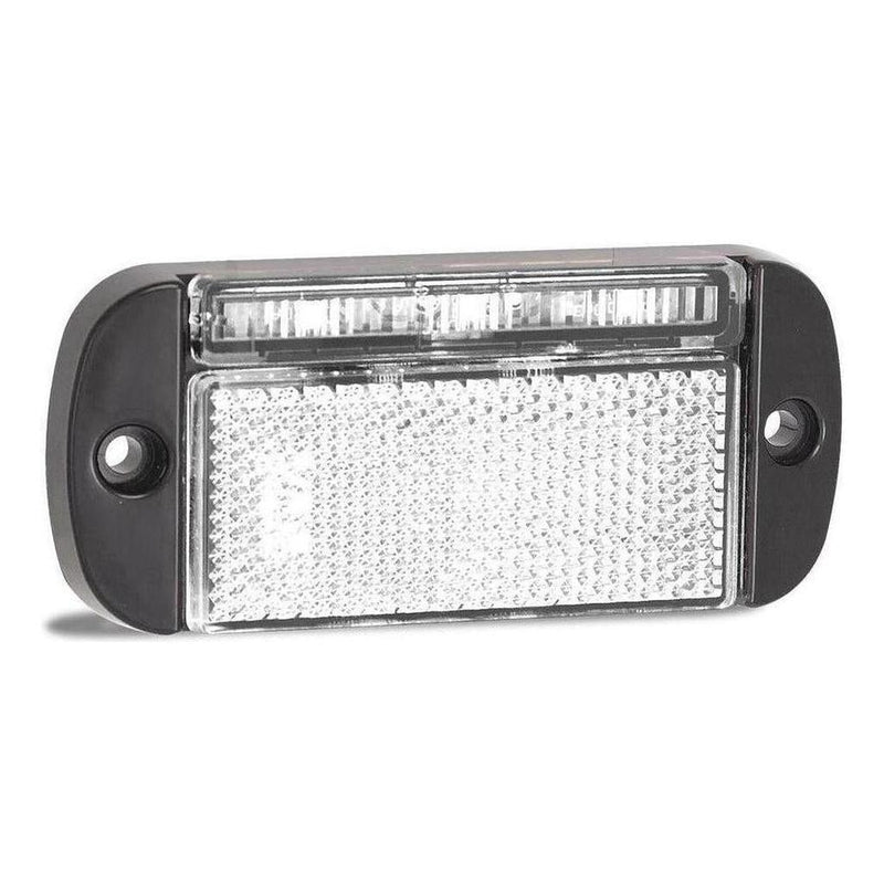 Load image into Gallery viewer, LED Autolamp 12V/24V White Rear End Outline Marker with Reflector 100x44x13
