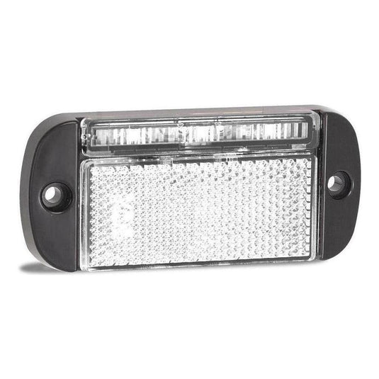 LED Autolamp 12V/24V White Rear End Outline Marker with Reflector 100x44x13