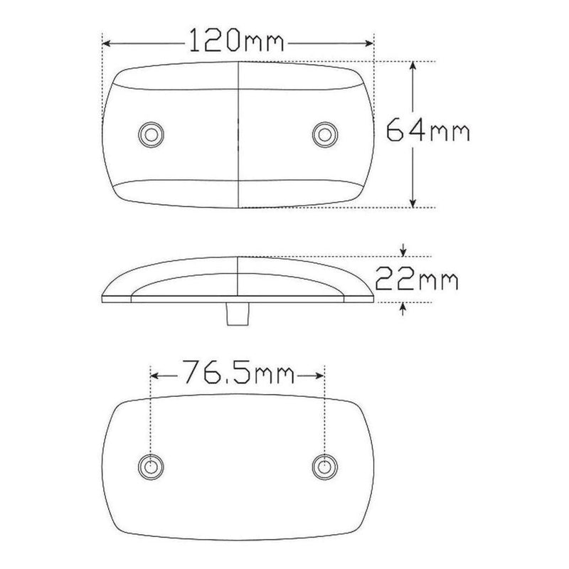 Load image into Gallery viewer, LED Autolamp 12V/24V Whiter Low Profile Front Postion Marker 120X64X22mm
