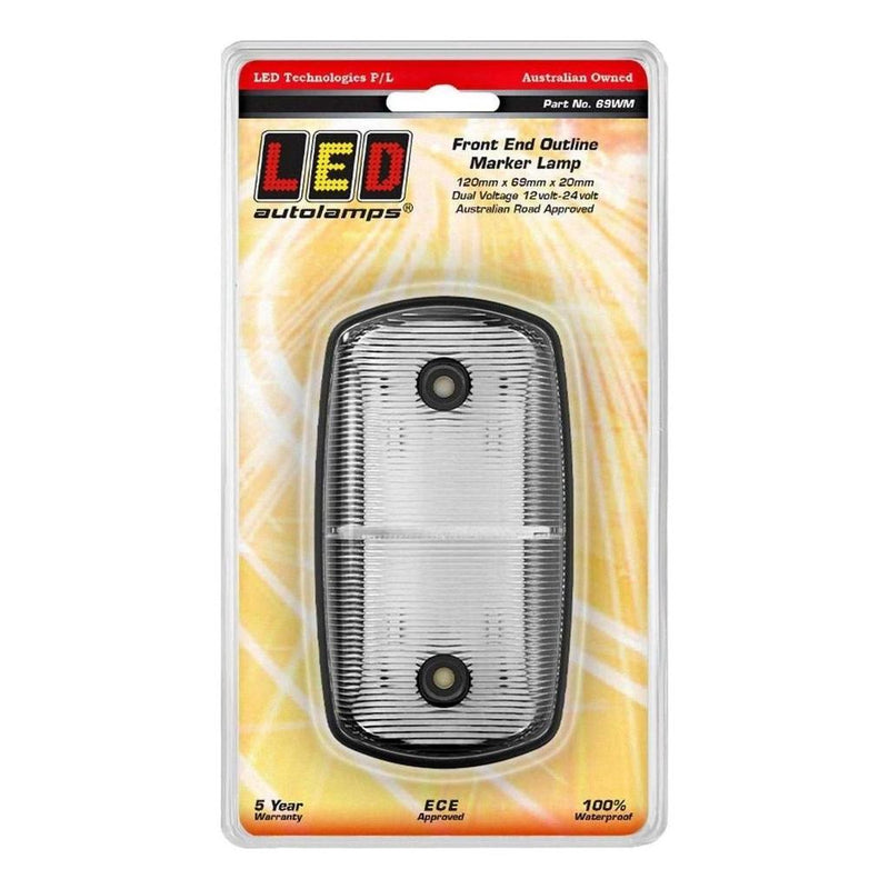 Load image into Gallery viewer, LED Autolamp 12V/24V Whiter Low Profile Front Postion Marker 120X64X22mm
