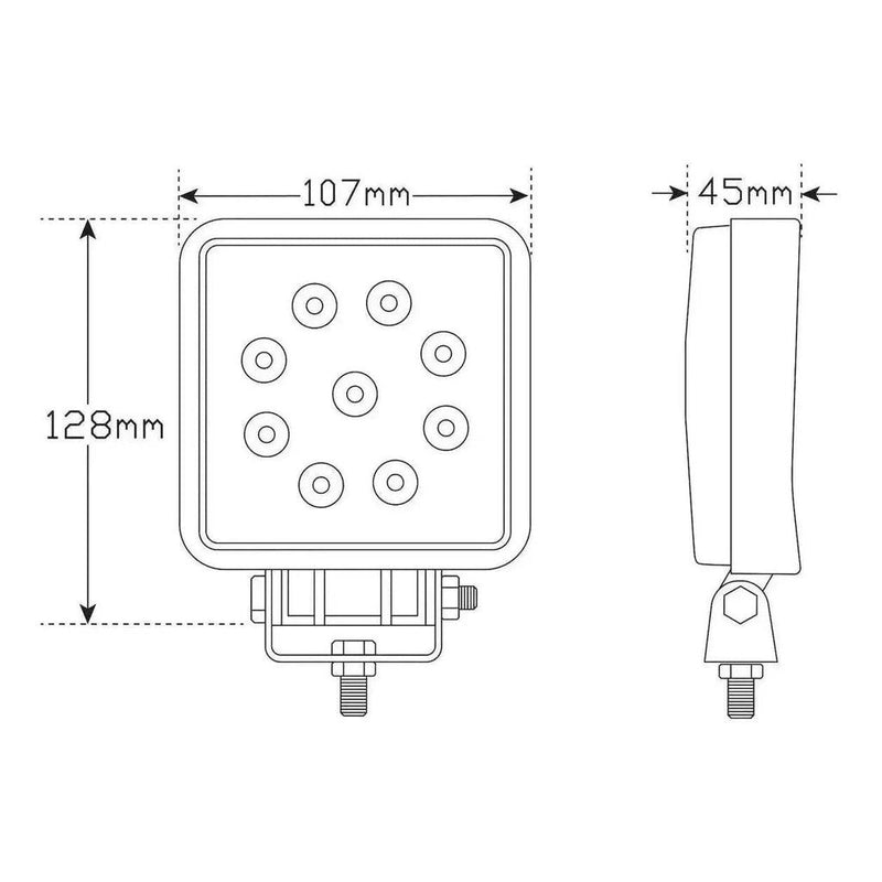 Load image into Gallery viewer, LED Autolamp 9/32V Heavy Duty High Powered Square LED Flood Lamp
