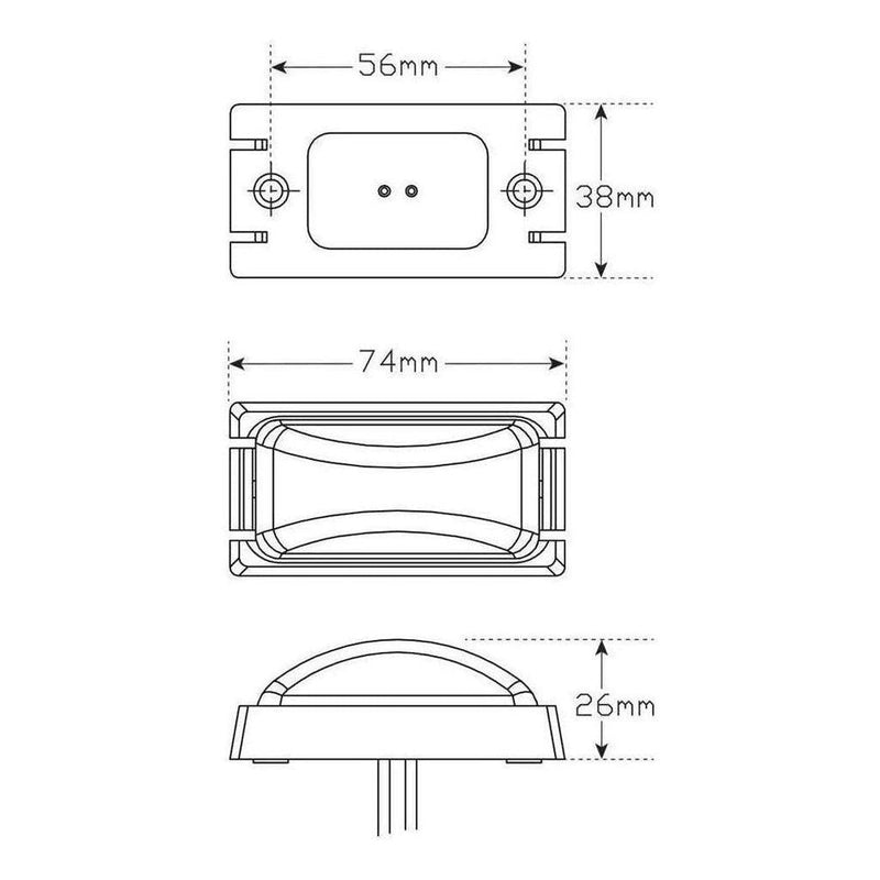 Load image into Gallery viewer, LED Autolamp Red Rear Marker 74x38x32mm
