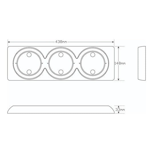 LED Autolamp Triple Surface Taillamp Mount Housing Black Suit 102 Series