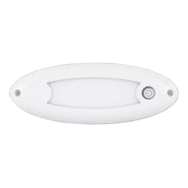 Load image into Gallery viewer, LED Autolamps 10-30V Oval LED Interior/Exterior Lamp with White Housing &amp; Touch Switch
