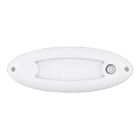 LED Autolamps 10-30V Oval LED Interior/Exterior Lamp with White Housing & Touch Switch