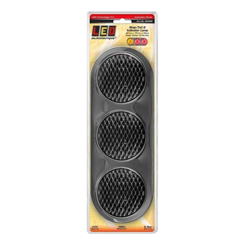 Load image into Gallery viewer, LED Autolamps 12V LED Stop/Tail/Indicator Lamp Clear Lens In Chrome Housing
