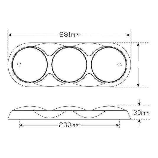 LED Autolamps 12V LED Stop/Tail/Indicator Lamp Clear Lens In Chrome Housing