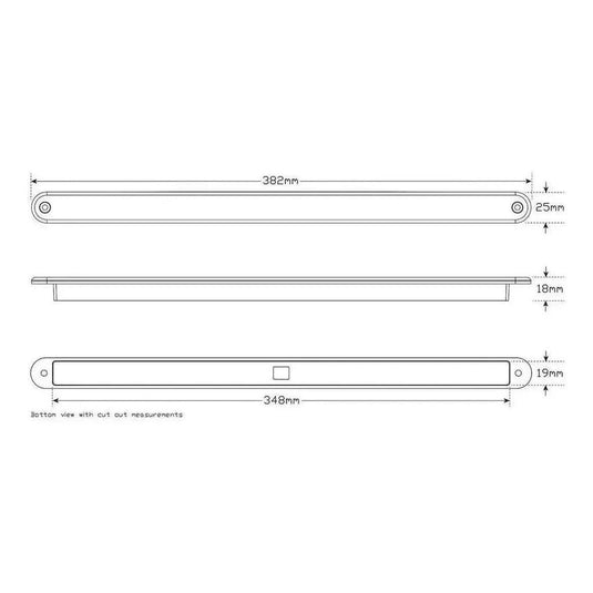 LED Autolamps 12V Reading Lamp Black 3 X 2 Watt
