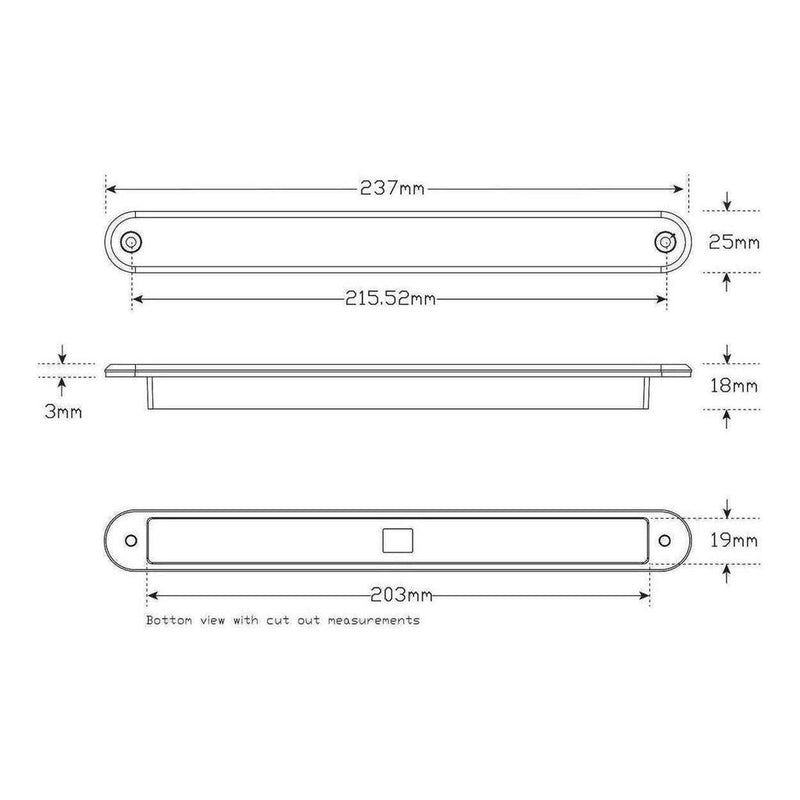 Load image into Gallery viewer, LED Autolamps 12V Sequential Amber Indicator Strip Light 237x25x3mm
