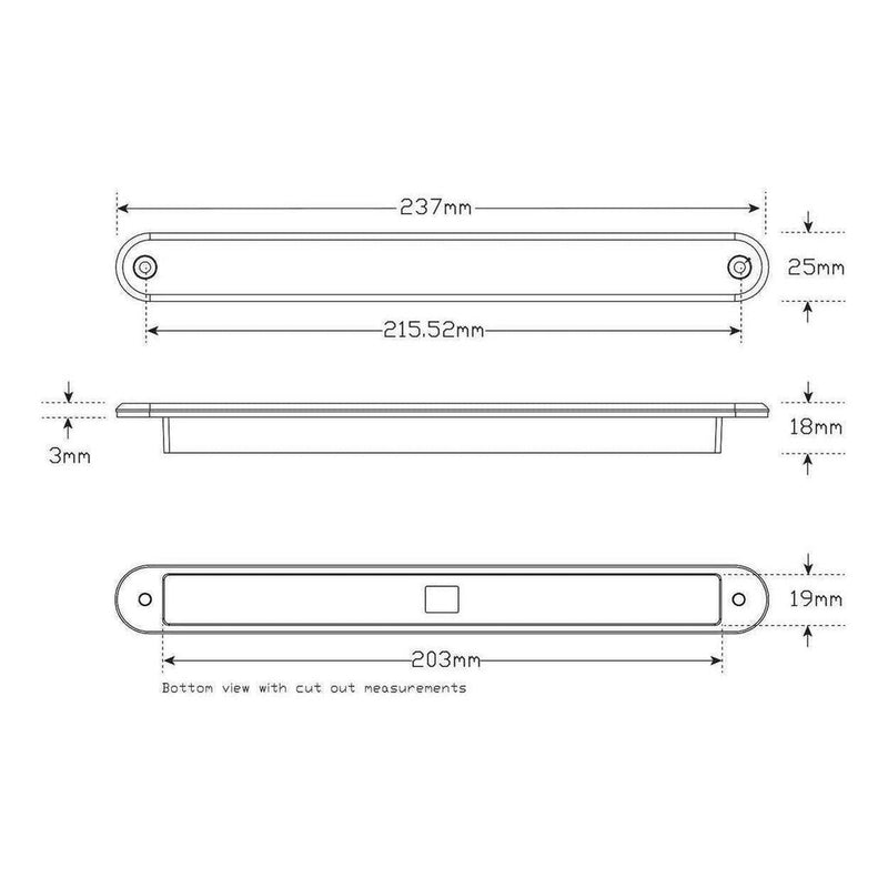 Load image into Gallery viewer, LED Autolamps 12V Sequential Amber Indicator Strip Light 237x25x3mm Single
