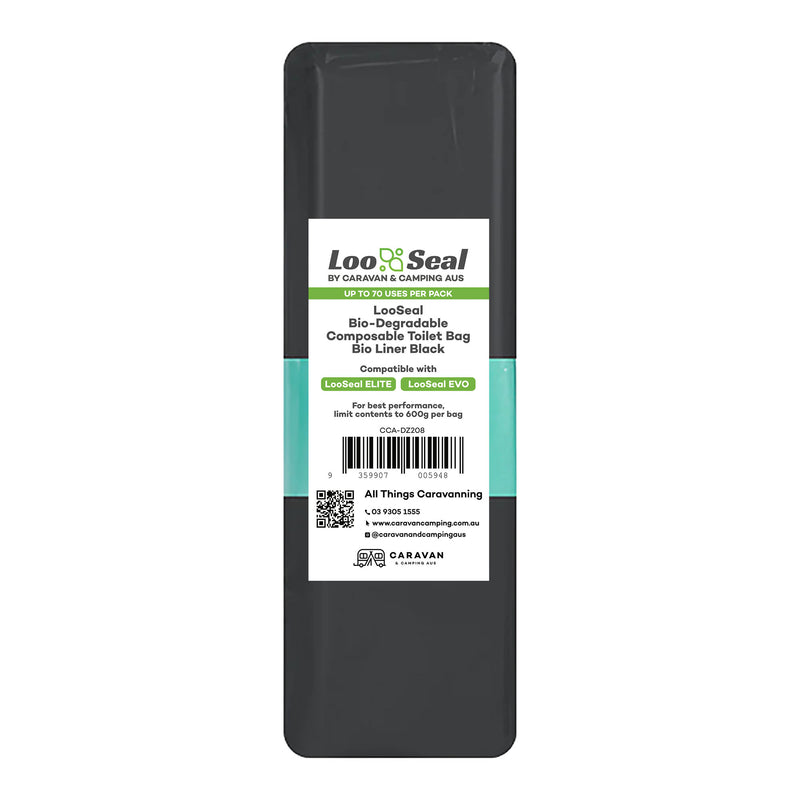 Load image into Gallery viewer, LooSeal Biodegradable Liner 6 Month Pack (24 Rolls) Black
