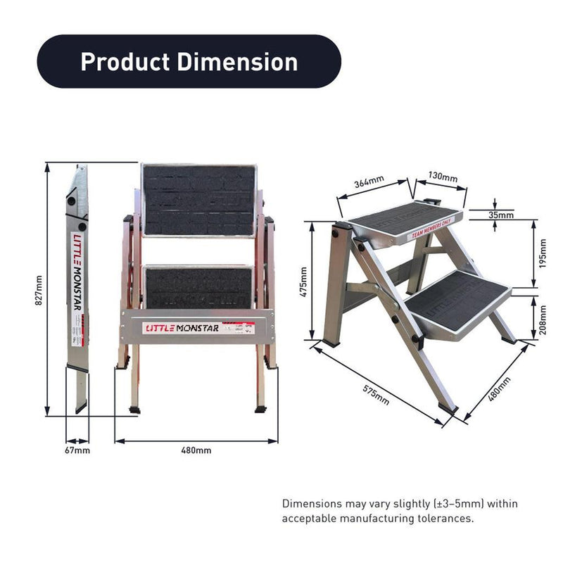 Load image into Gallery viewer, Little Monstar 2 Step Caravan Step 150kg Rated
