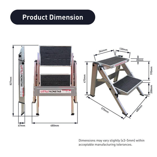 Little Monstar 2 Step Caravan Step 150kg Rated