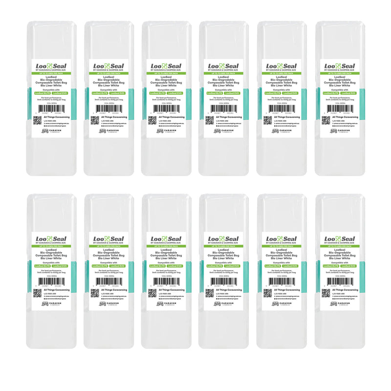 Load image into Gallery viewer, LooSeal Biodegradable Liner 3 Month Pack (12 Rolls) White
