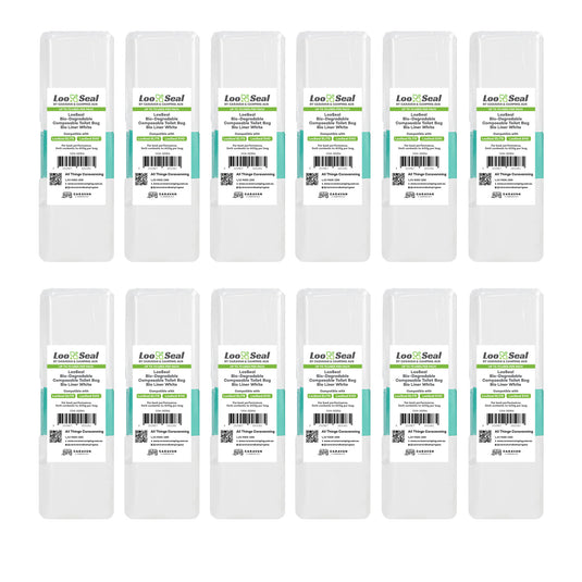 LooSeal Biodegradable Liner 3 Month Pack (12 Rolls) White