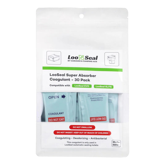 LooSeal Biodegradable Liner & Coagulant 6 Month Pack (24 Rolls & 6 Absorbers) White