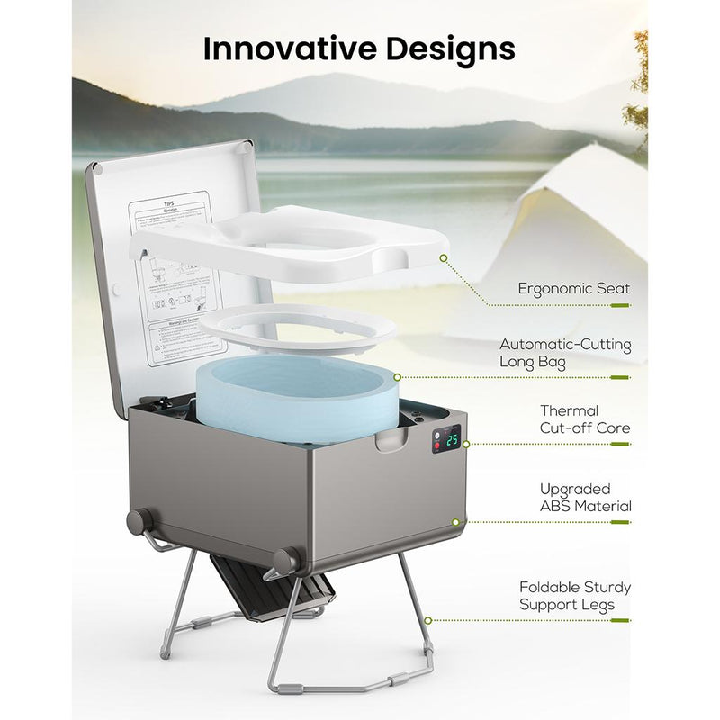 Load image into Gallery viewer, LooSeal EVO Auto Sealing Waterless Portable Toilet Grey
