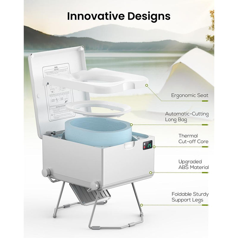 Load image into Gallery viewer, LooSeal EVO Auto Sealing Waterless Portable Toilet Silver
