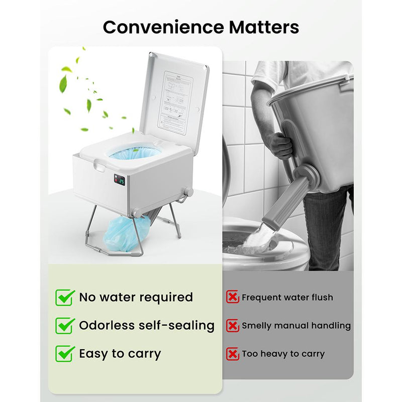 Load image into Gallery viewer, LooSeal EVO Auto Sealing Waterless Portable Toilet Silver
