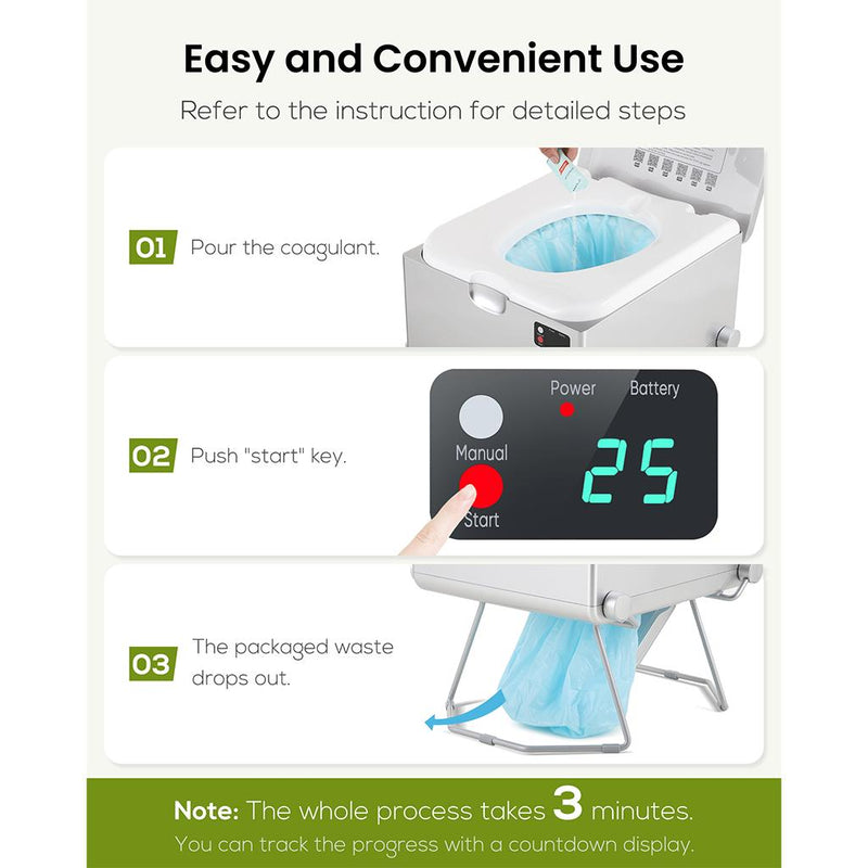 Load image into Gallery viewer, LooSeal EVO Auto Sealing Waterless Portable Toilet Silver
