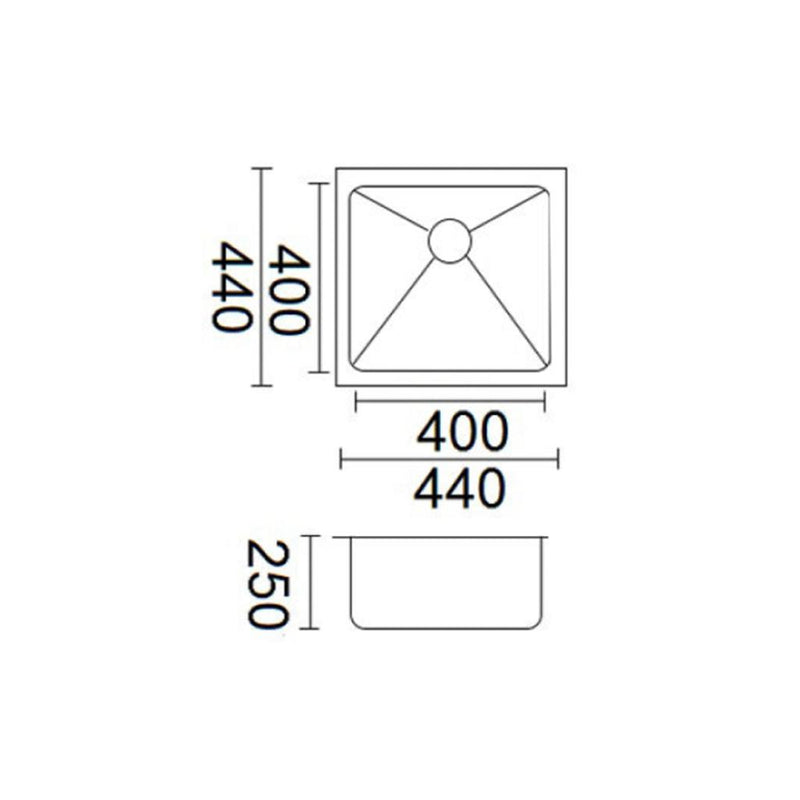 Load image into Gallery viewer, Luminare Single Bowl Sink Basin 440 x 440mm Stainless
