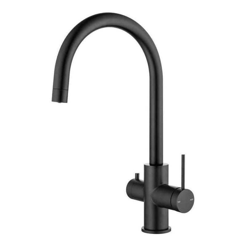 Load image into Gallery viewer, Mica 3-Way Filter Gooseneck Kitchen Tap Sink Mixer Black
