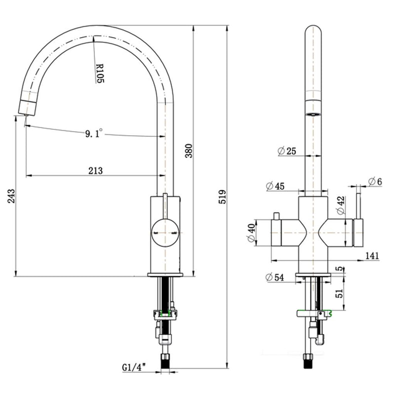 Load image into Gallery viewer, Mica 3-Way Filter Gooseneck Kitchen Tap Sink Mixer Dusk Bronze
