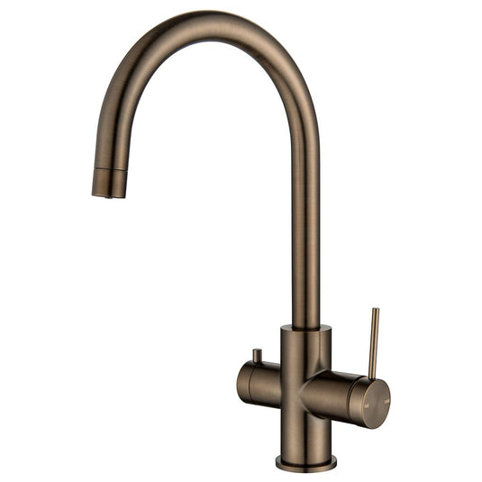 Mica 3-Way Filter Gooseneck Kitchen Tap Sink Mixer Dusk Bronze