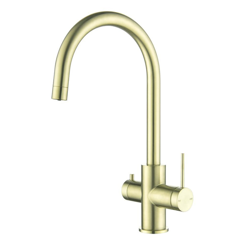 Load image into Gallery viewer, Mica 3-Way Filter Gooseneck Kitchen Tap Sink Mixer French Gold
