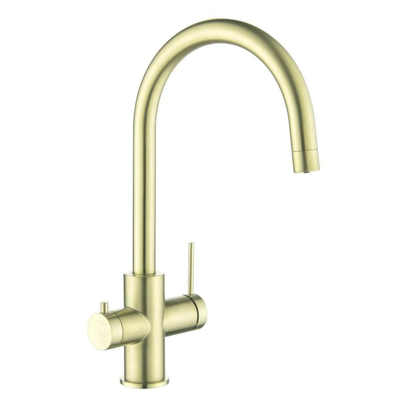 Load image into Gallery viewer, Mica 3-Way Filter Gooseneck Kitchen Tap Sink Mixer French Gold
