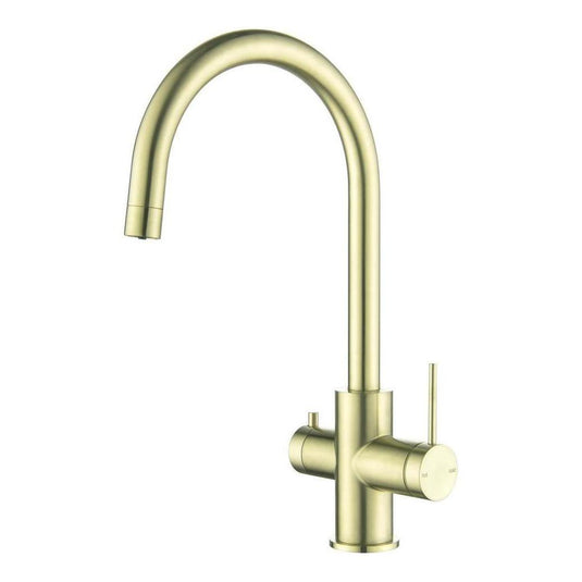 Mica 3-Way Filter Gooseneck Kitchen Tap Sink Mixer French Gold