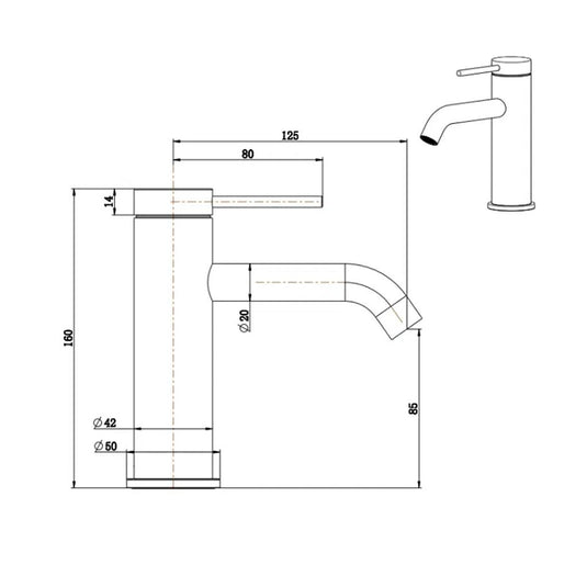 Mica Basin Sink Tap Mixer Curved Spout Chrome