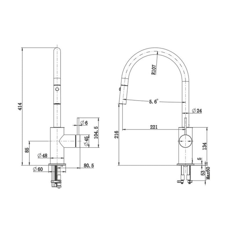 Load image into Gallery viewer, Mica Pull-Out Gooseneck Kitchen Sink Tap Mixer Gun Metal
