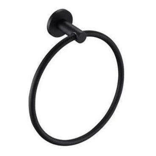 Mica Round Hand Towel Ring Black