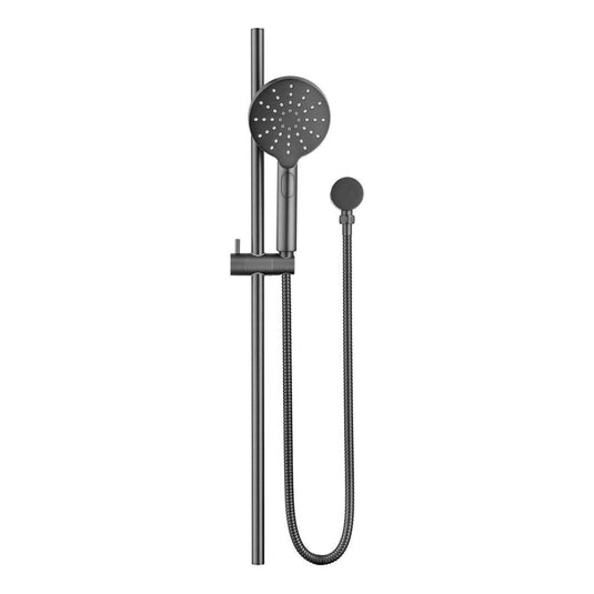 Mica Shower Round Head and Rail Brushed Nickel