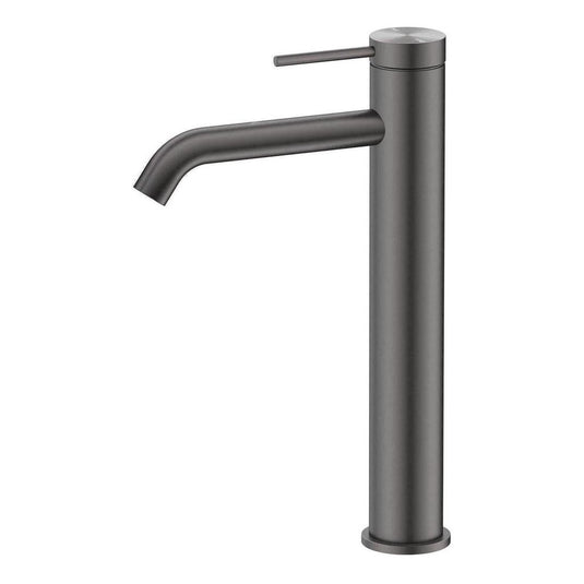Mica Tall Basin Sink Tap Mixer Curved Spout Gunmetal