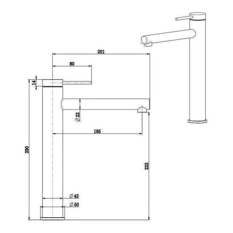 Load image into Gallery viewer, Mica Tall Basin Sink Tap Mixer Straight Chrome
