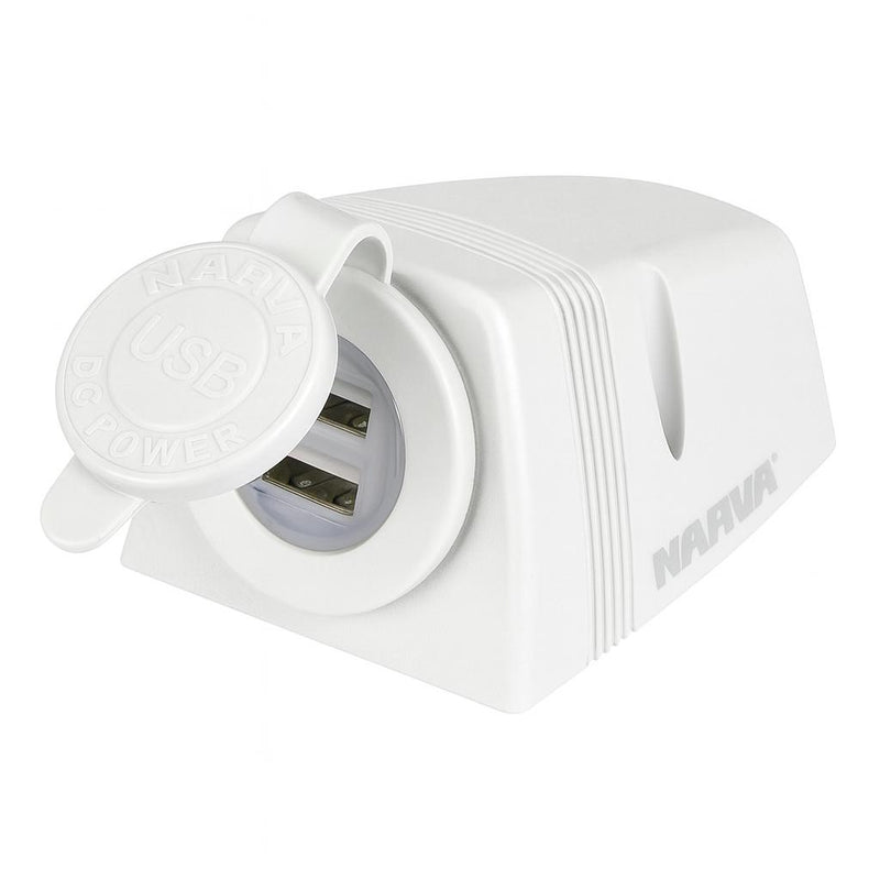 Load image into Gallery viewer, Narva Dual USB Socket Port Surface Mount White
