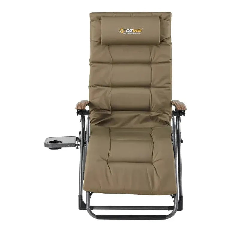Load image into Gallery viewer, OZTRAIL BRAMPTON Sun Lounge Chair With Side Table &amp; Drink Holder 150 kg
