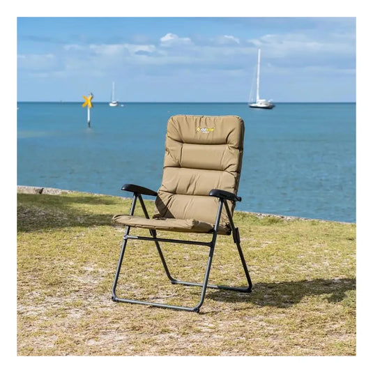 OZTRAIL Coolum 5 Position Recliner Chair Inc Drink Holder