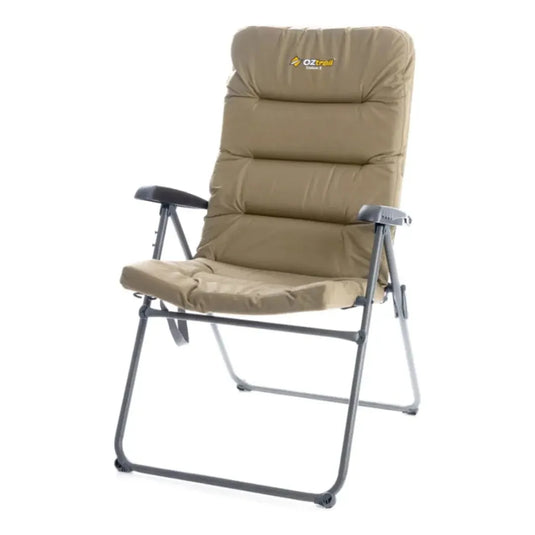 OZTRAIL Coolum 5 Position Recliner Chair Inc Drink Holder