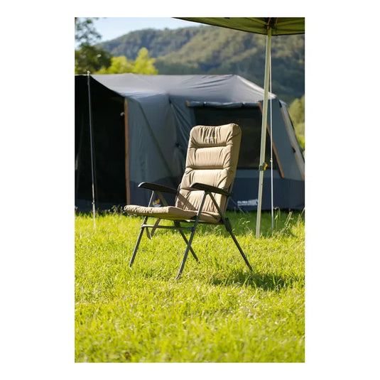 OZTRAIL Coolum 5 Position Recliner Chair Inc Drink Holder