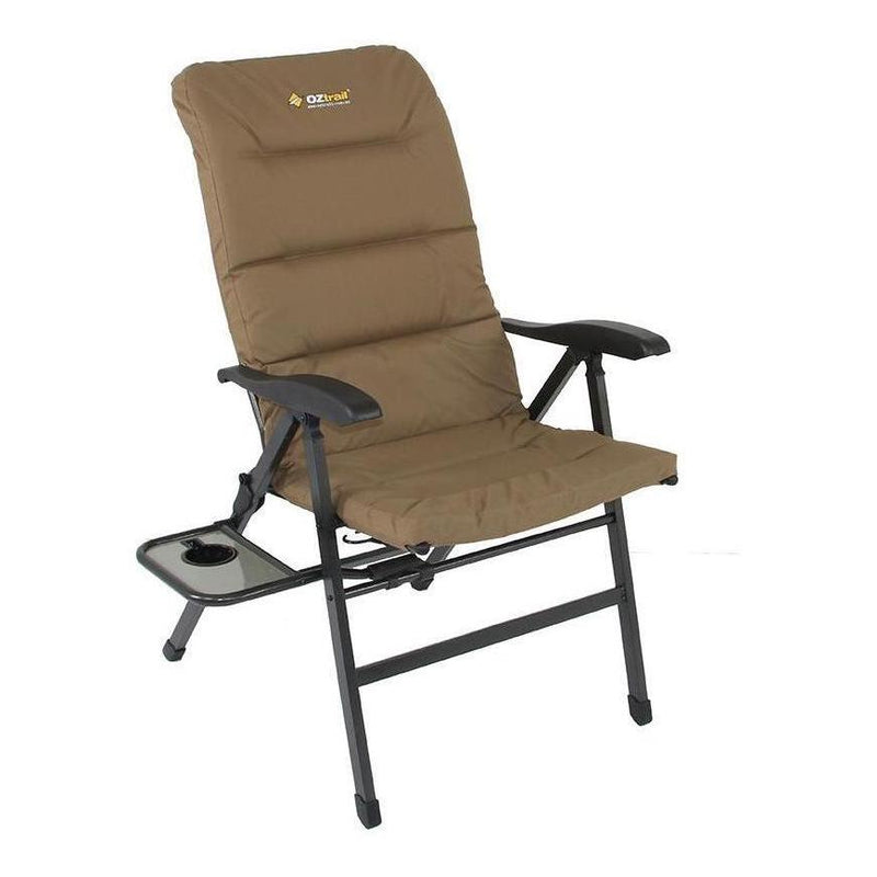 Load image into Gallery viewer, OZTRAIL Emperor 8 Position Recliner Chair Inc Side Table&amp; Drink Holder
