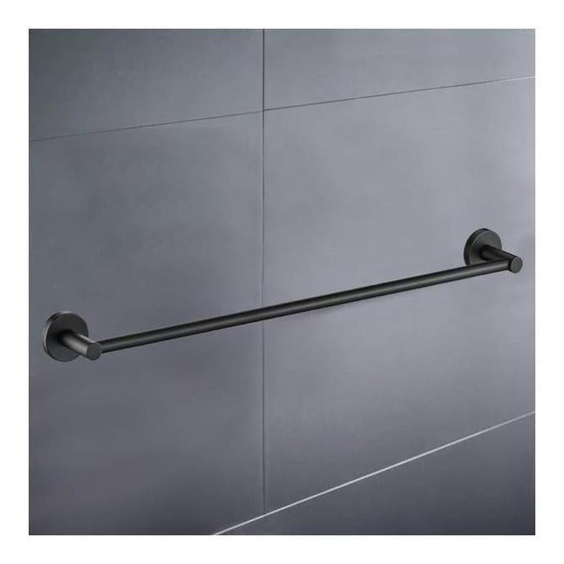 Load image into Gallery viewer, Opus Round Single Rail Towel Rack 600mm Black
