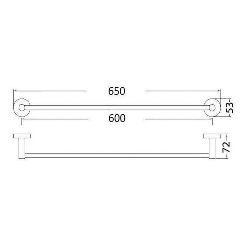 Load image into Gallery viewer, Opus Round Single Rail Towel Rack 600mm Chrome
