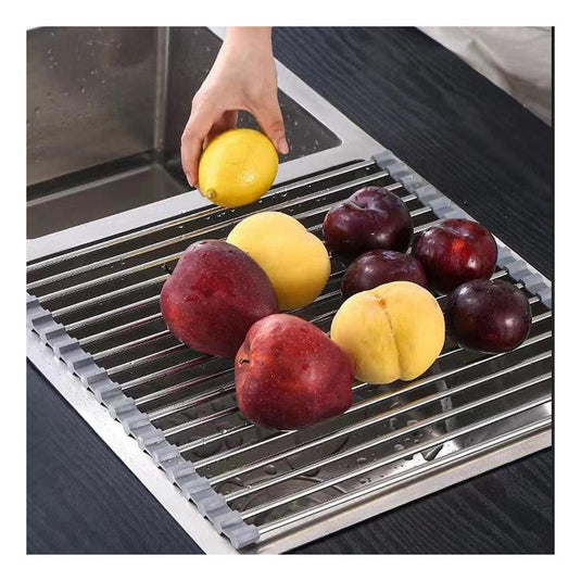 Roll Up Foldable Dish Drying Rack 330 x 425mm - Gun Metal