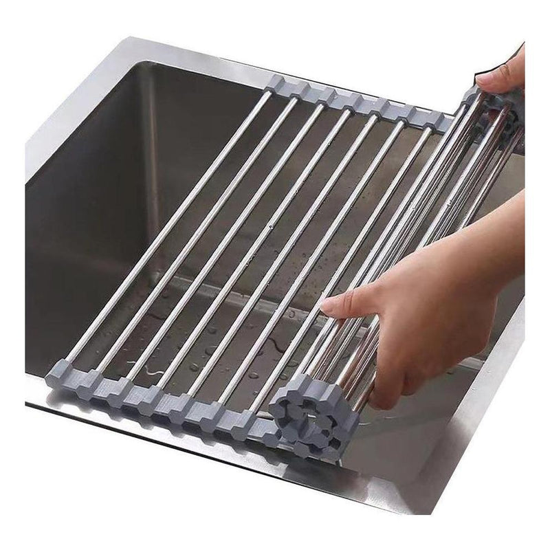 Load image into Gallery viewer, Roll Up Foldable Dish Drying Rack 330 x 425mm - Gun Metal
