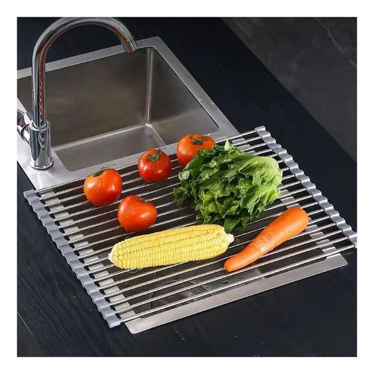 Roll Up Foldable Dish Drying Rack 330 x 425mm - Matte Black