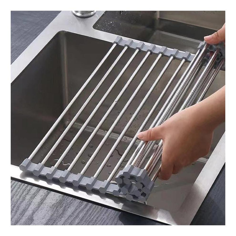 Load image into Gallery viewer, Roll Up Foldable Dish Drying Rack 330 x 425mm - Matte Black
